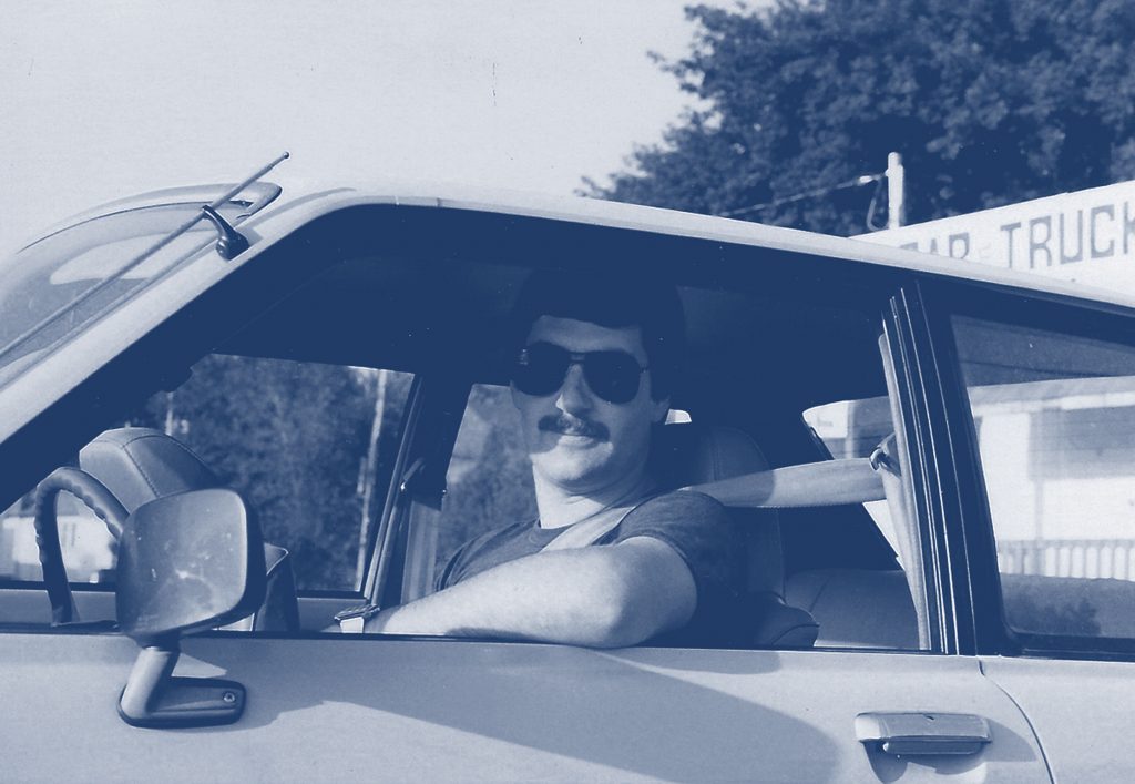 Mark Marmer inside his truck